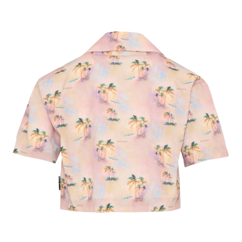 Palm Angels Kids Palms Cropped Shirt