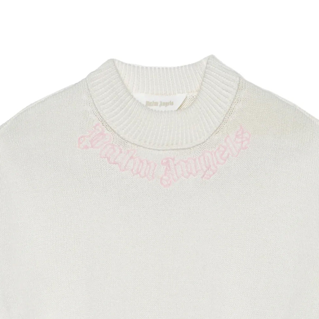Palm Angels Kids Neck Logo Knit Crewneck