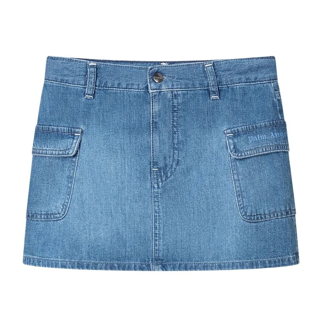 Palm Angels Kids Cargo Mini Skirt Chambray