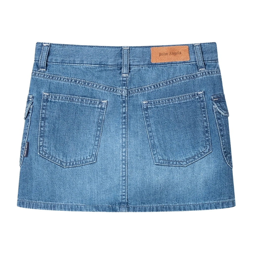 Palm Angels Kids Cargo Mini Skirt Chambray