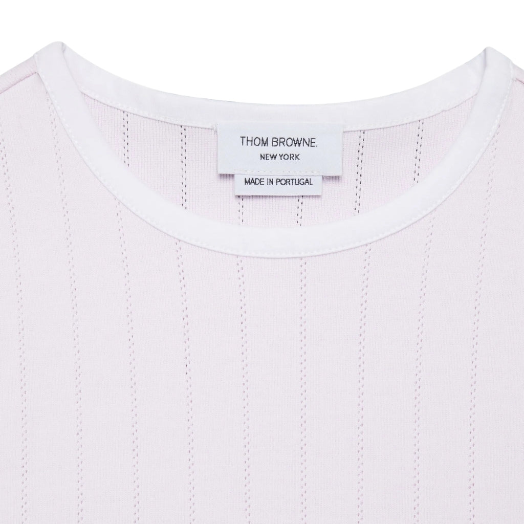 Thom Browne Kids Ringer Tank in Pointelle Cotton