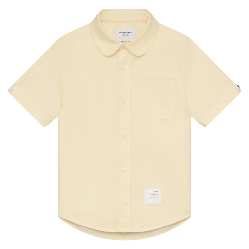 Thom Browne Kids Round Collar Oxford Shirt