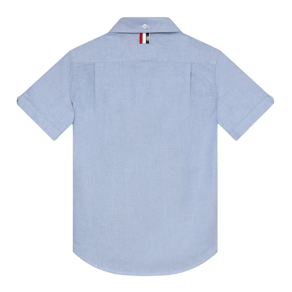 Thom Browne Kids Round Collar Oxford Shirt