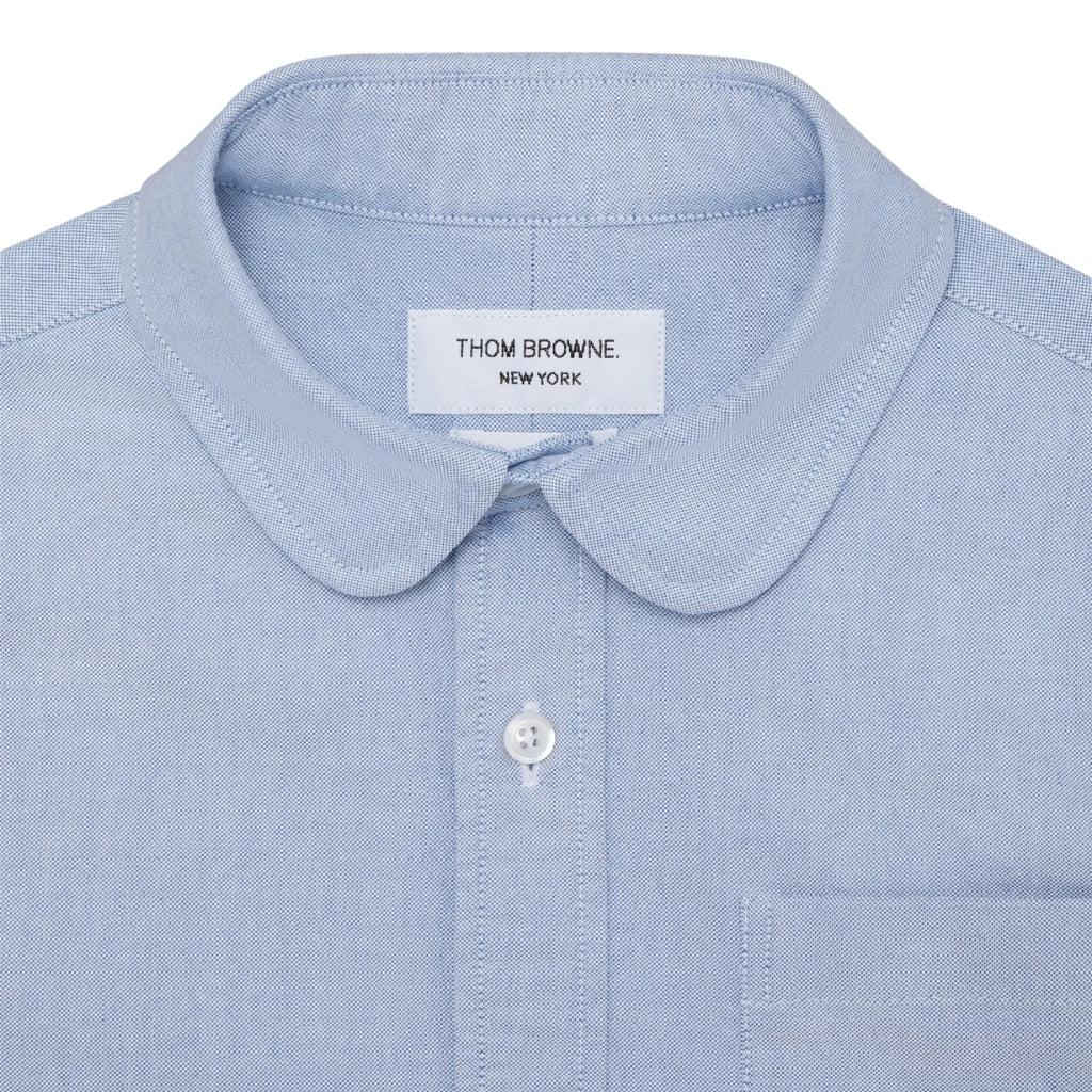 Thom Browne Kids Round Collar Oxford Shirt