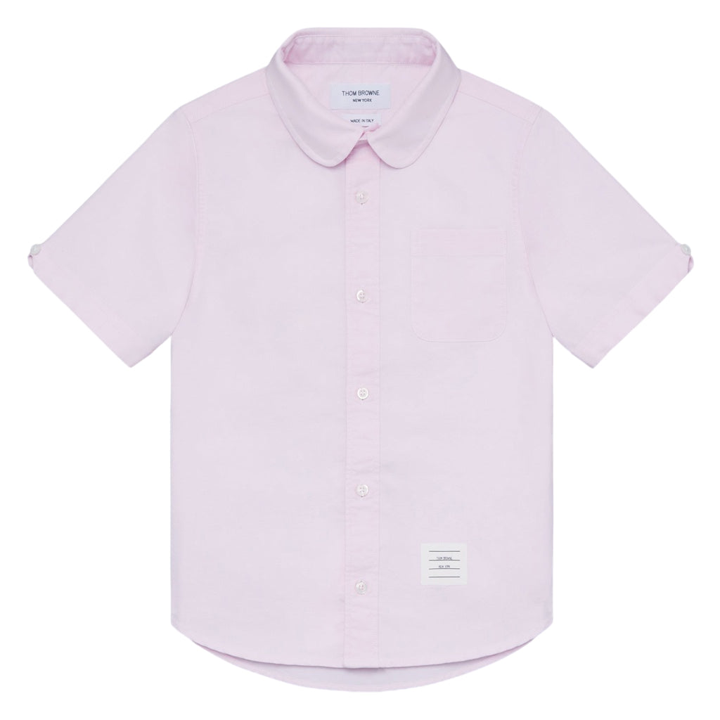 Thom Browne Kids Round Collar Oxford Shirt