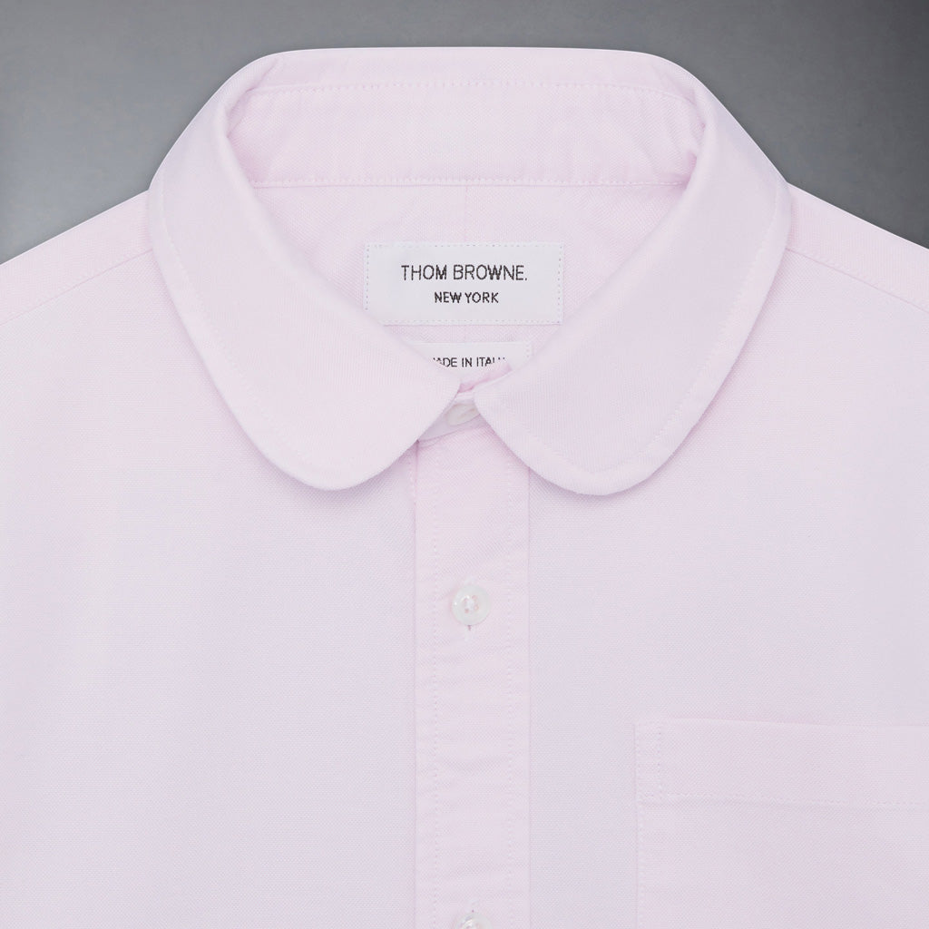 Thom Browne Kids Round Collar Oxford Shirt