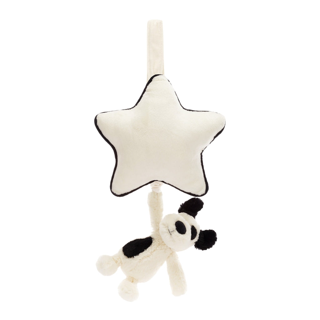 Jellycat Bashful Black & Cream Puppy Musical Pull