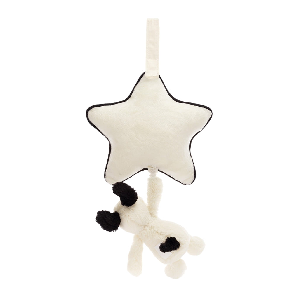 Jellycat Bashful Black & Cream Puppy Musical Pull