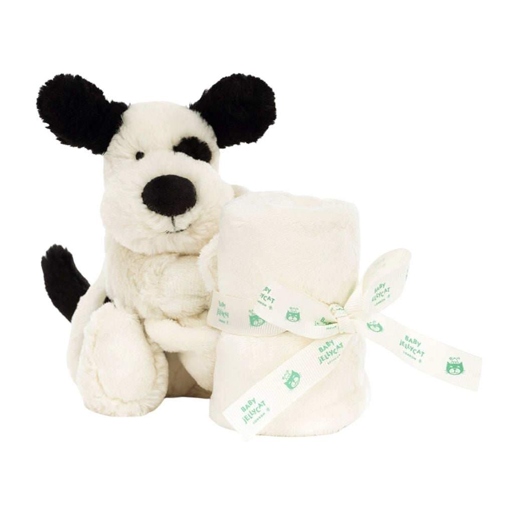 Jellycat Bashful Black & Cream Puppy Soother