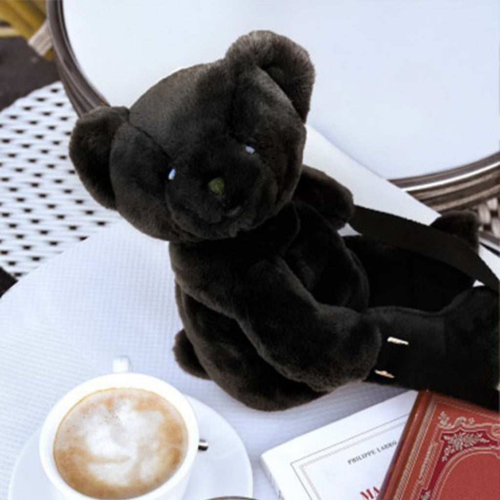 Doudou et Compagnie Black Teddy Bear Shoulder Bag