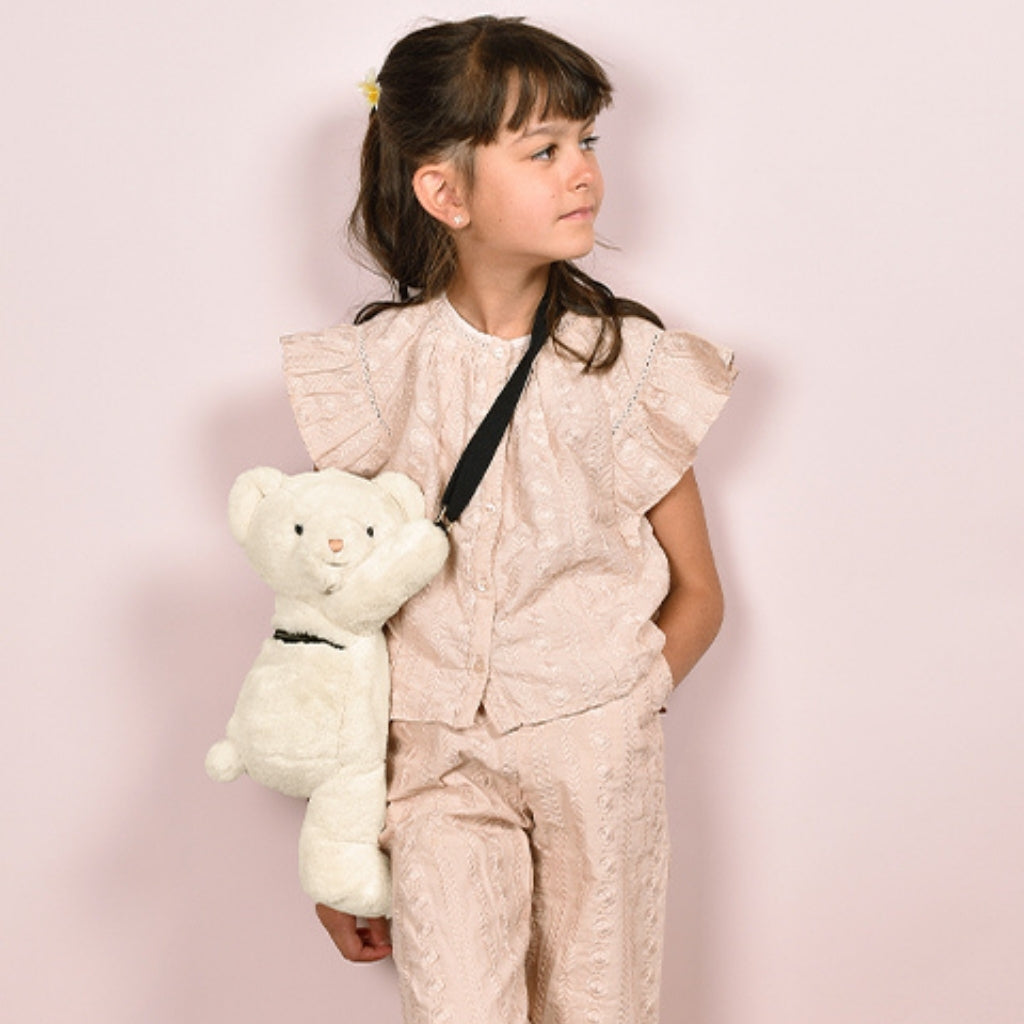 Doudou et Compagnie Beige Teddy Bear Shoulder Bag