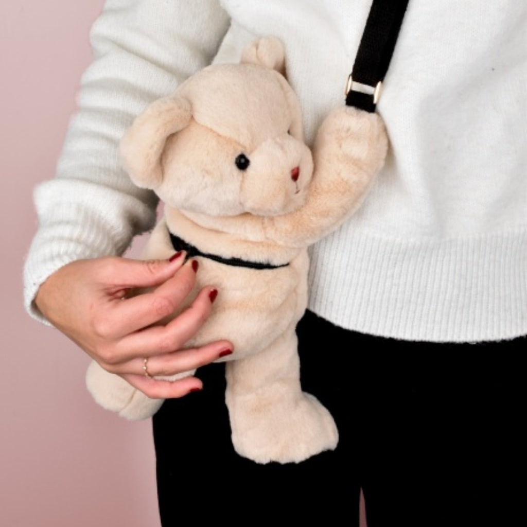 Doudou et Compagnie Beige Teddy Bear Shoulder Bag