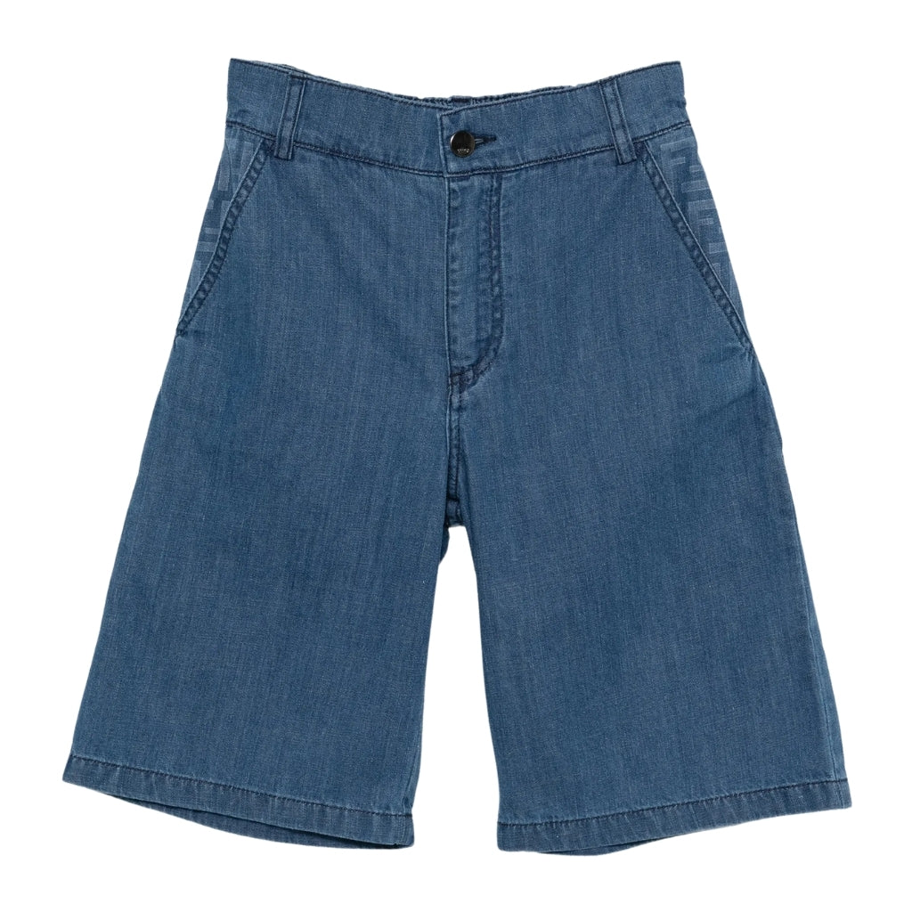 Fendi Kids FF Logo Print Shorts