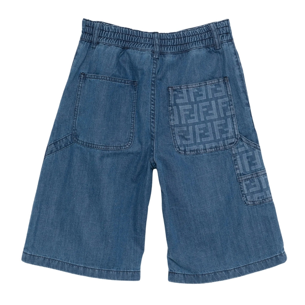 Fendi Kids FF Logo Print Shorts