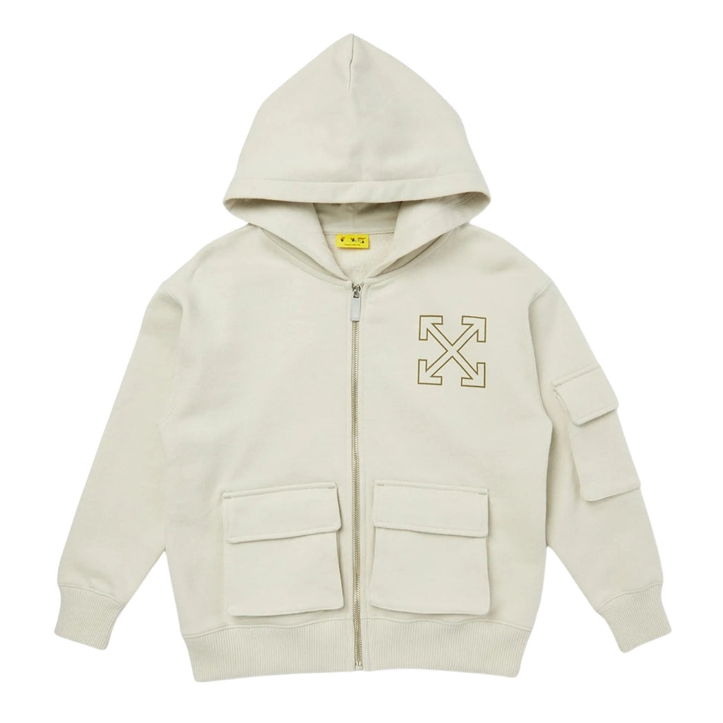 Off-White Kids Arrow Cargo Zip Hoodie