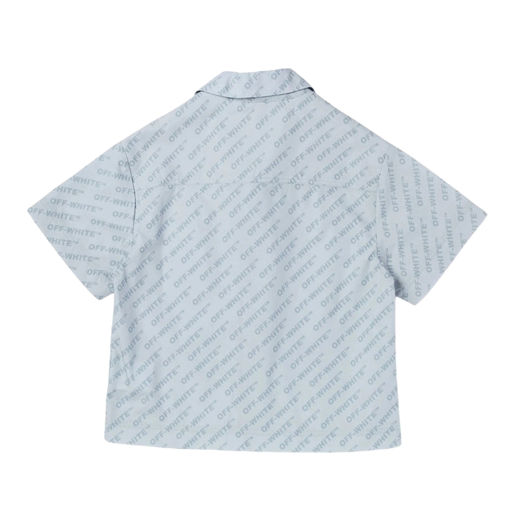 Off-White Kids Logo All-Over Print Bowling Shirt