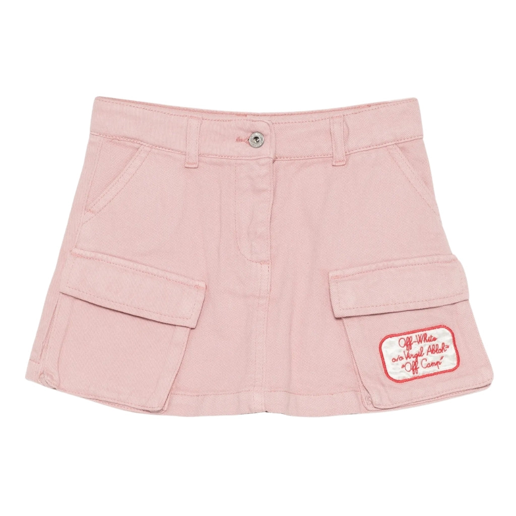 Off-White Kids Satin Patch Cargo Skirt