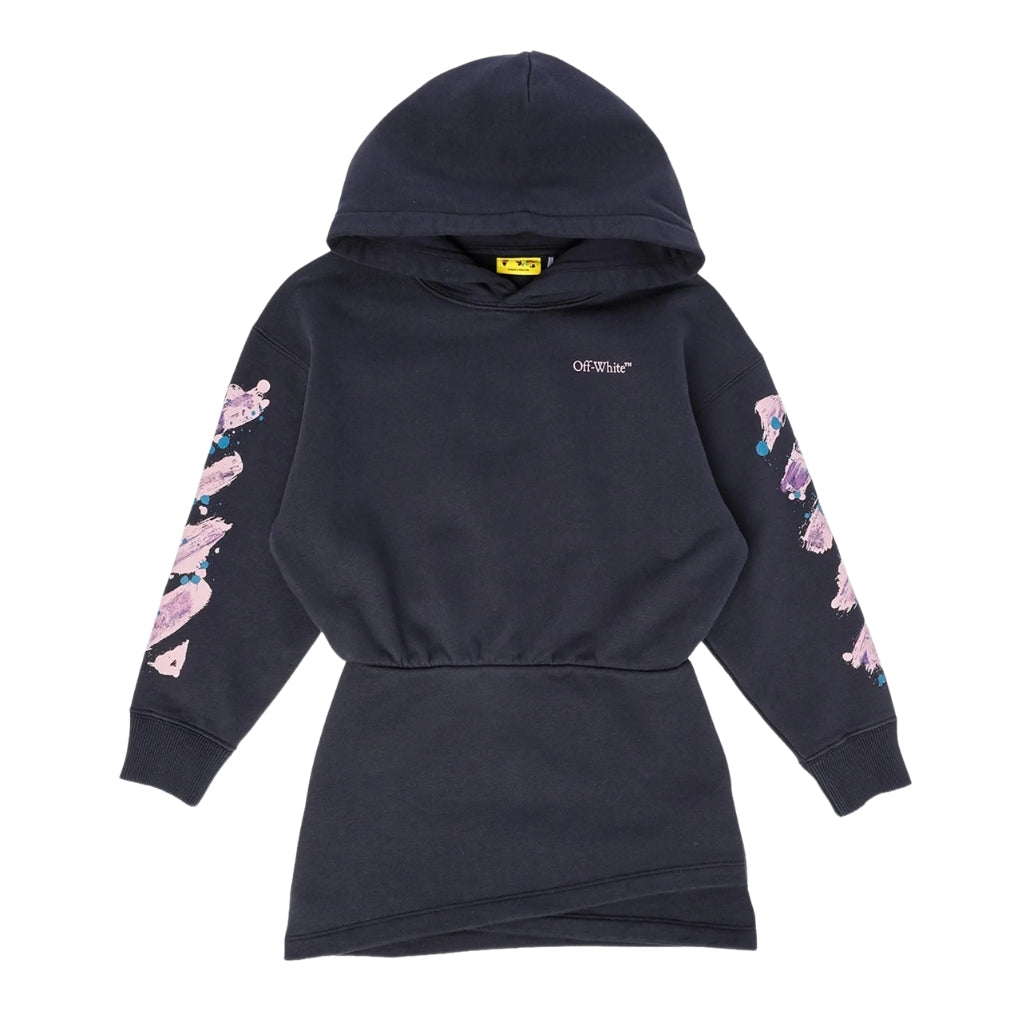 Off-White Kids Diag Splat Hoodie Dress