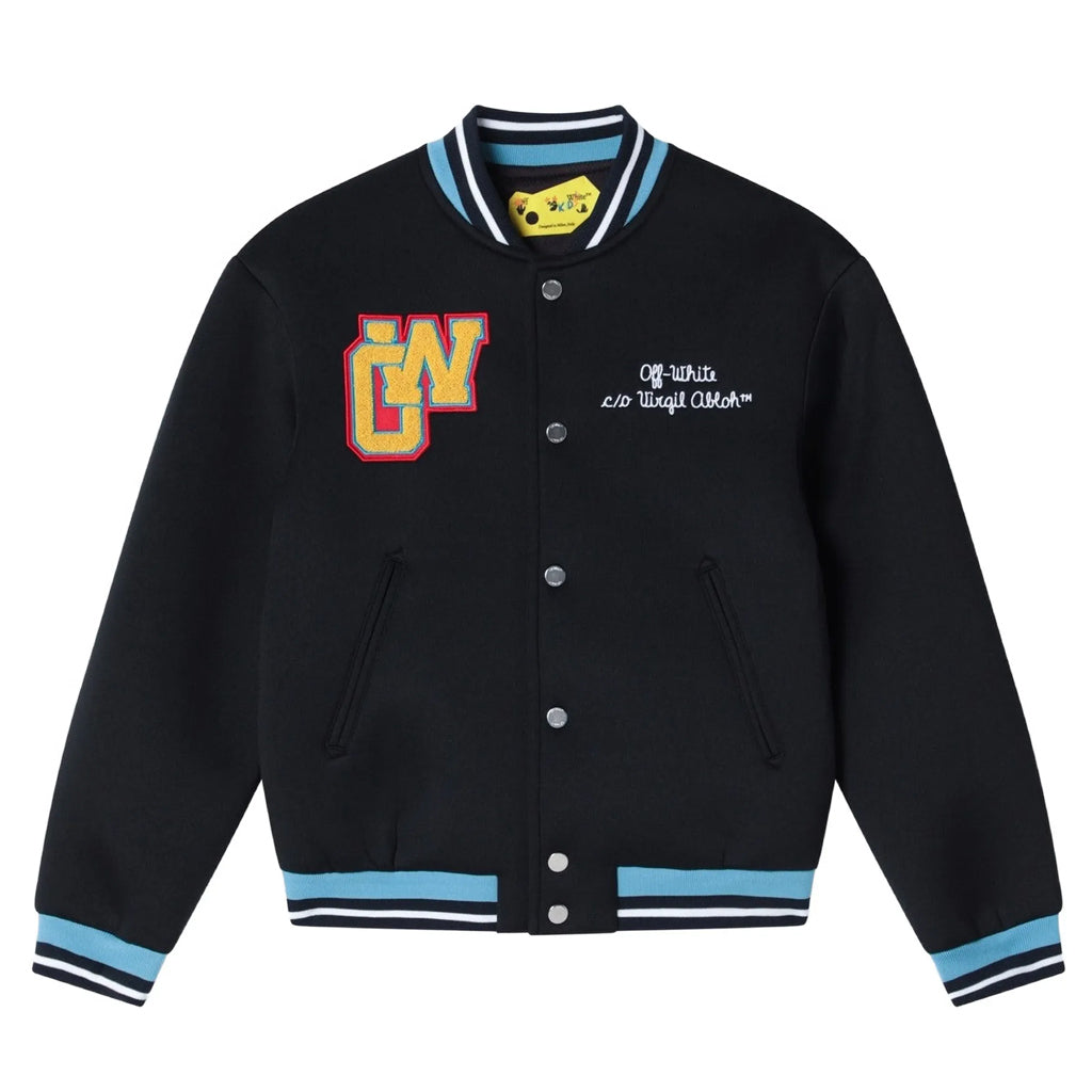 Off-White Kids OW Patch Varsity Jacket