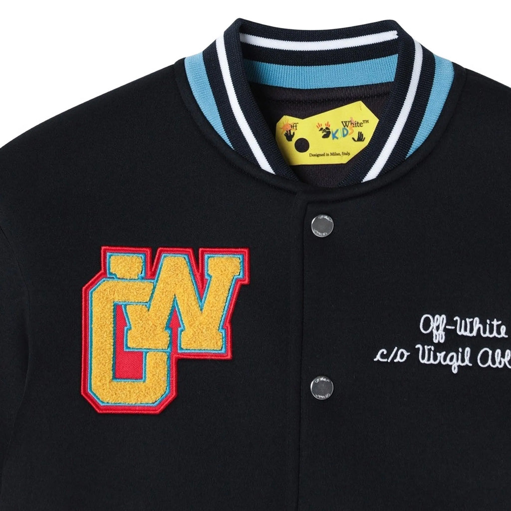 Off-White Kids OW Patch Varsity Jacket