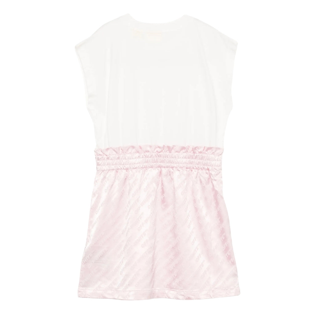 Off-White Kids Jacquard Off Satin Mix Dress