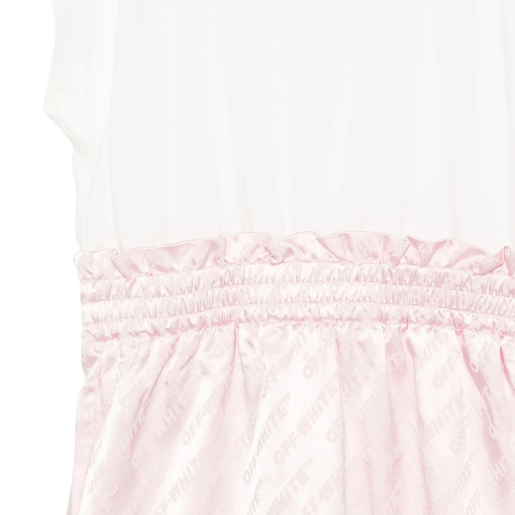 Off-White Kids Jacquard Off Satin Mix Dress