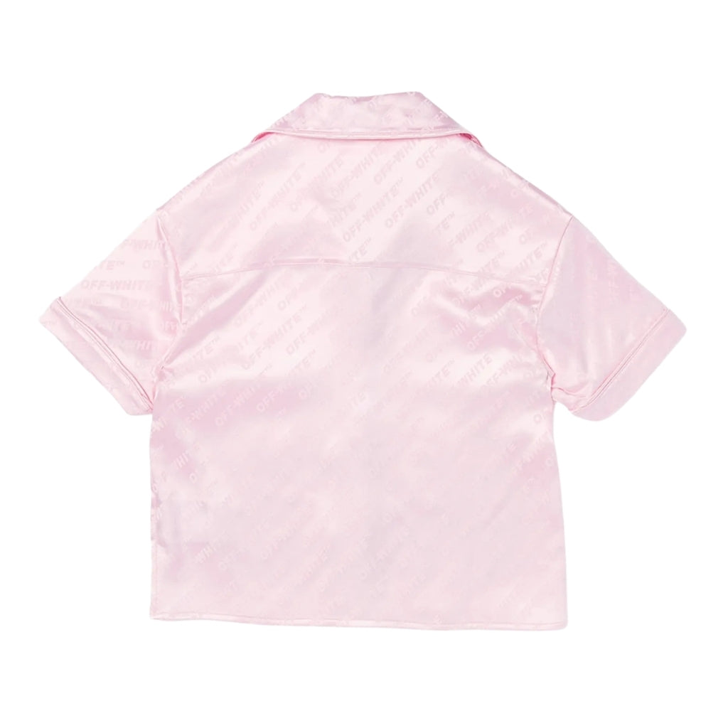Off-White Kids Jacquard Off Satin Shirt S/S