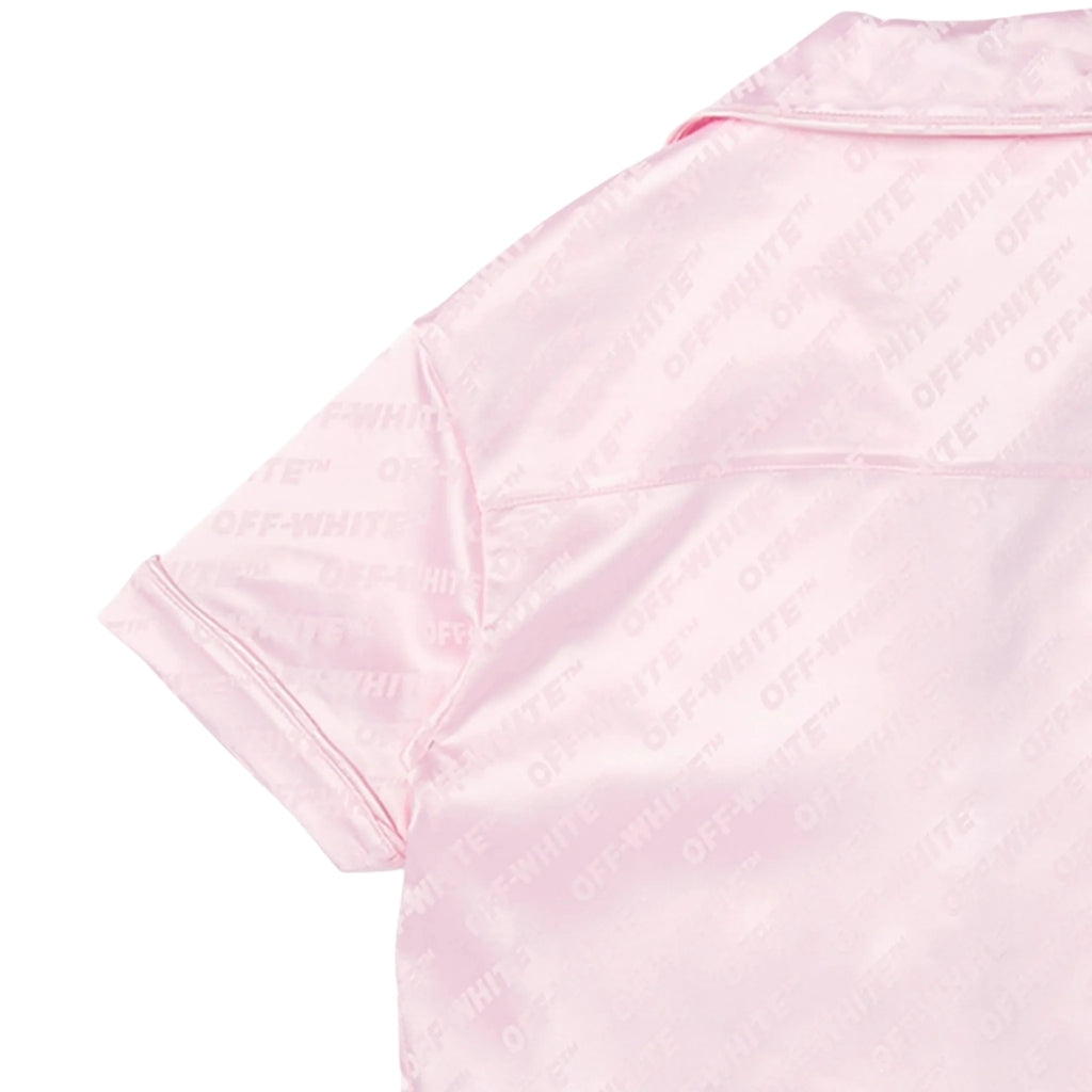 Off-White Kids Jacquard Off Satin Shirt S/S