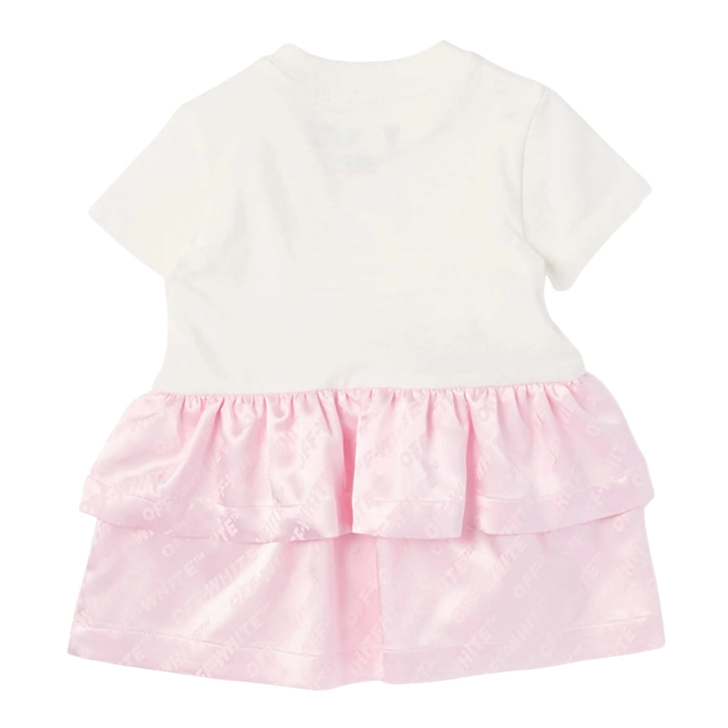 Off-White Kids Jacquard Off Satin Mix Dress S/S