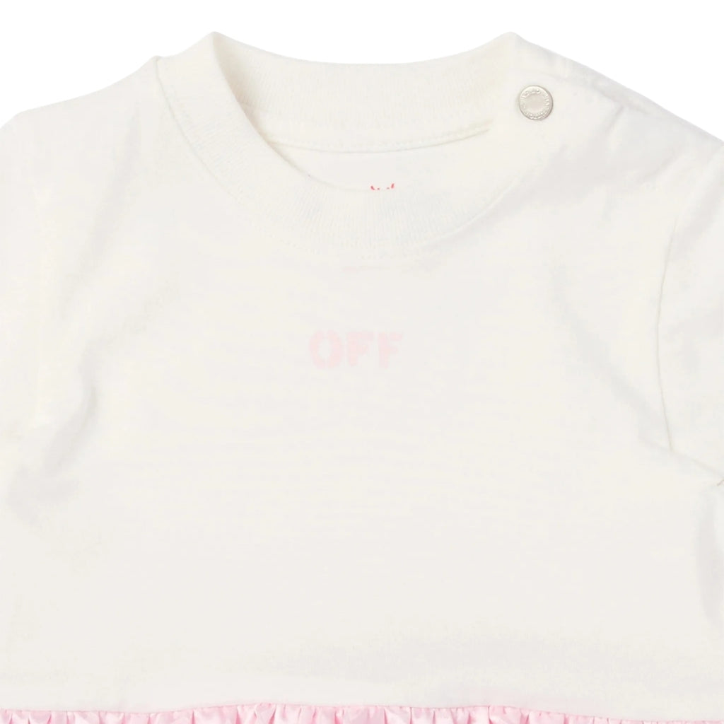 Off-White Kids Jacquard Off Satin Mix Dress S/S