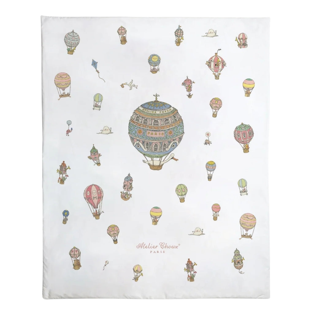 Atelier Choux Reversible Quilt - Hot Air Balloons / Carousel Blue