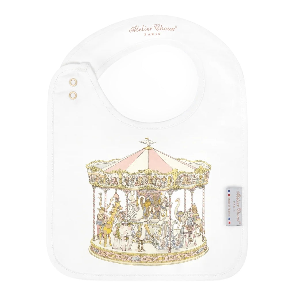 Atelier Choux Satin Bib - Carousel Pink