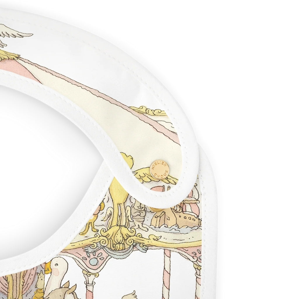 Atelier Choux Satin Bib - Carousel Pink