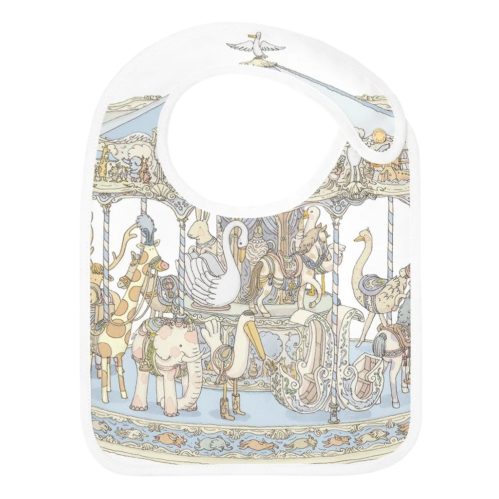 Atelier Choux Satin Bib - Carousel Blue