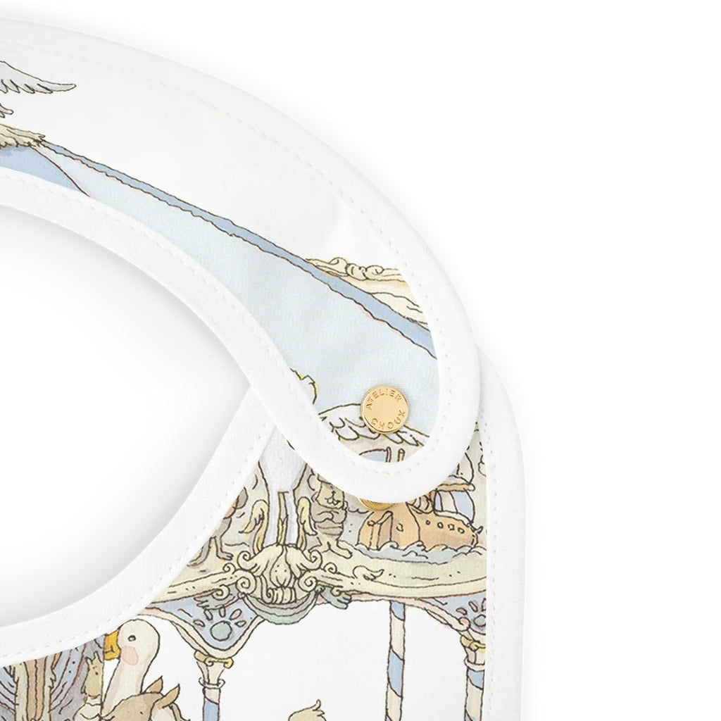 Atelier Choux Satin Bib - Carousel Blue