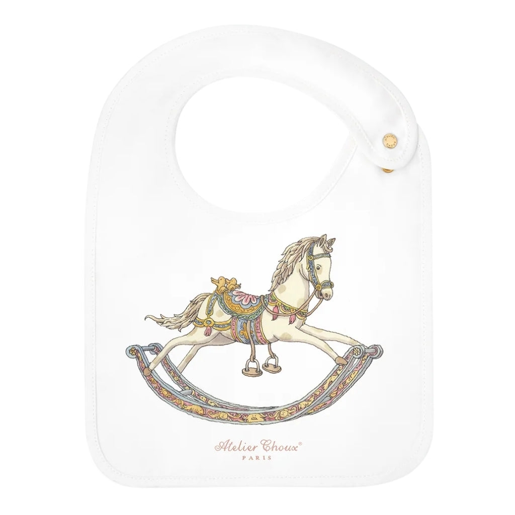 Atelier Choux Satin Bib - Rocking Horse