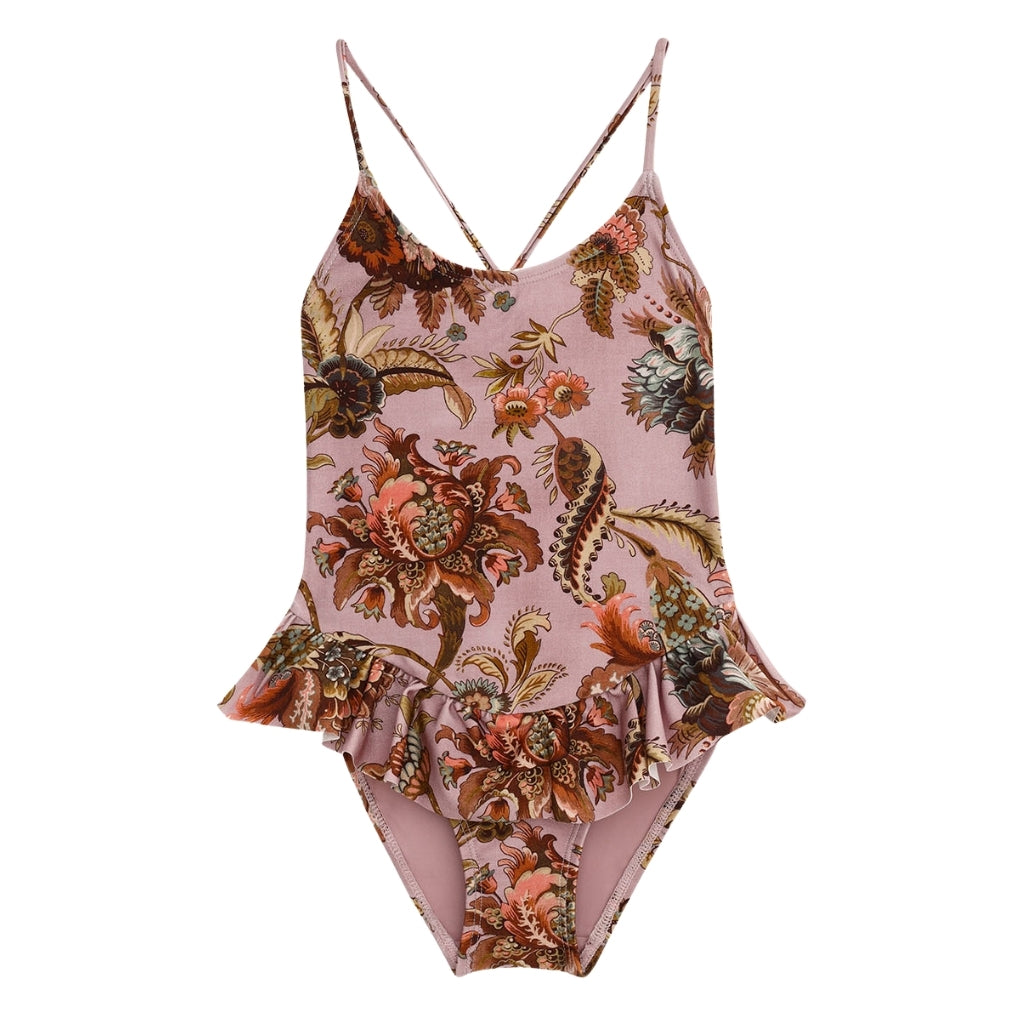 Zimmermann Kids Aster Kids Printed Frill One-Piece Swimwuit