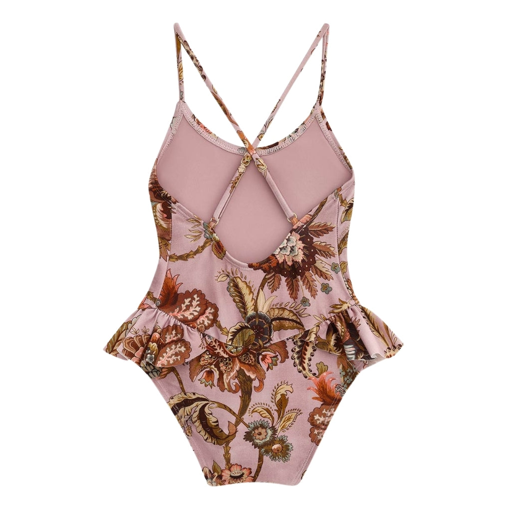 Zimmermann Kids Aster Kids Printed Frill One-Piece Swimwuit