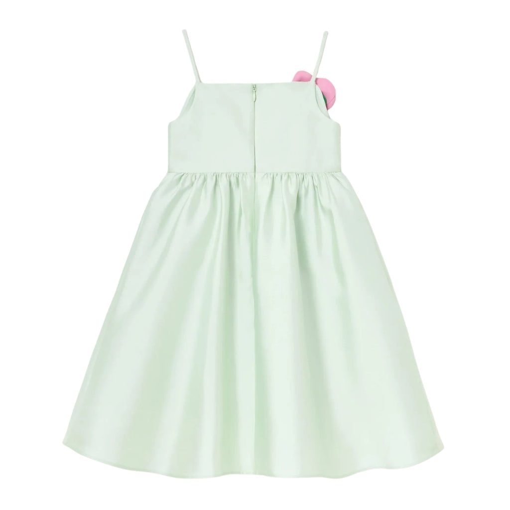 Self Portrait Kids Mint Taffeta 3D Flower Dress