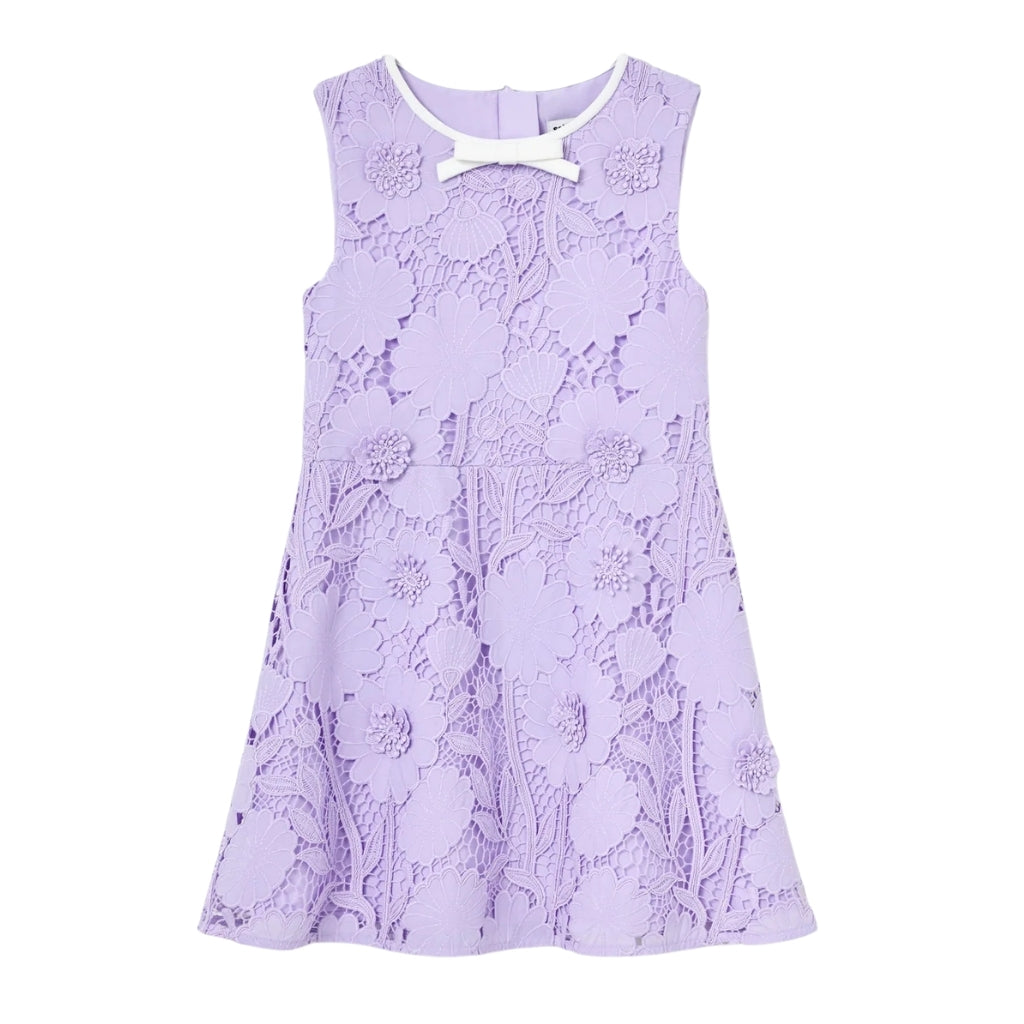 Self Portrait Kids Lilac Lace Dress