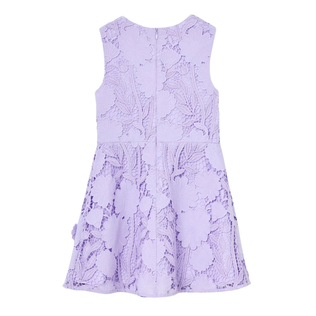 Self Portrait Kids Lilac Lace Dress