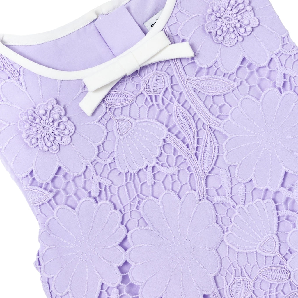 Self Portrait Kids Lilac Lace Dress