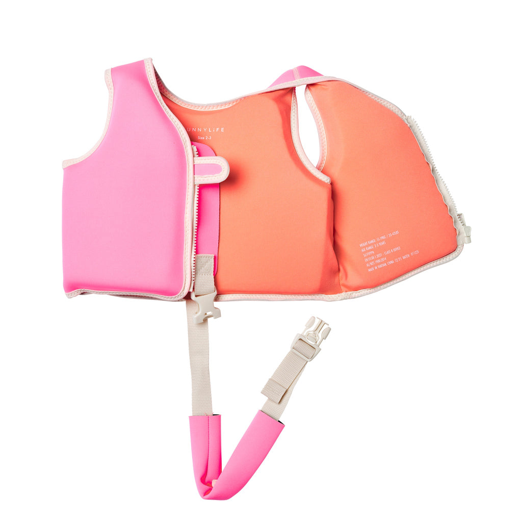 SUNNYLiFE Float Vest 2-3 Poppy the Peach Neon Pink
