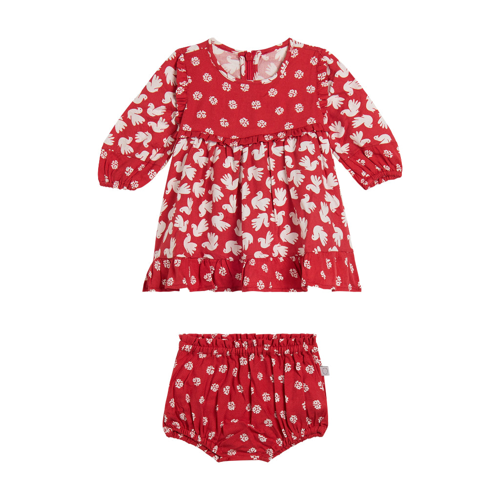 Stella McCartney Kids Bird Print Dress and Bloomers Set