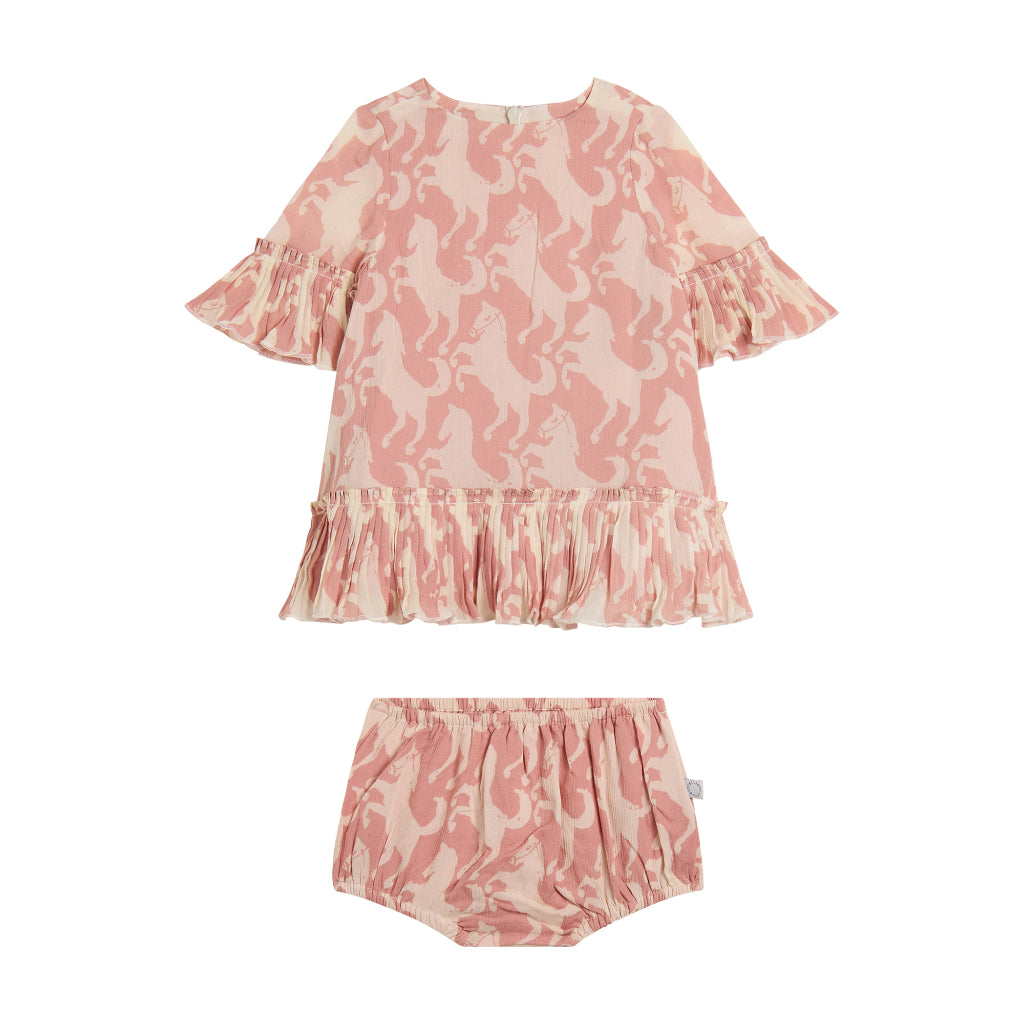 Stella McCartney Kids Horses Print Dress and Bloomers Set