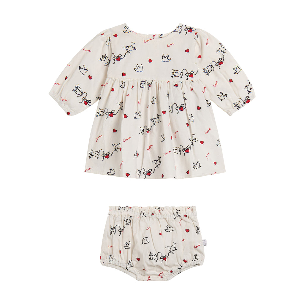 Stella McCartney Kids Love Bird Print Dress and Bloomers Set