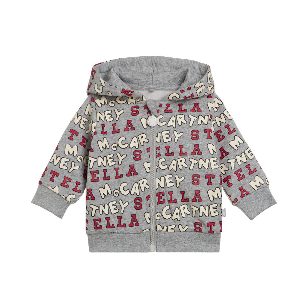 Stella McCartney Kids Smc Text Print Fleece Cardigan