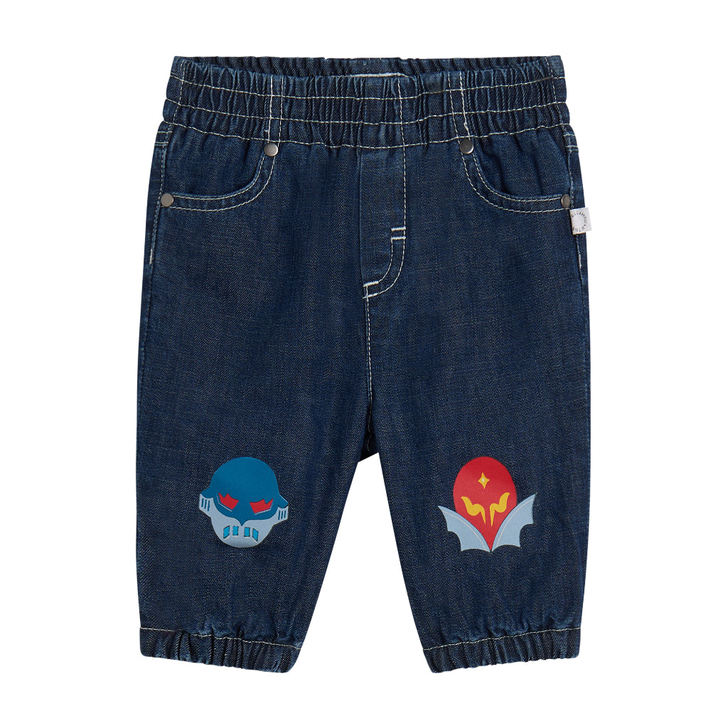 Stella McCartney Kids Super Hero Print Denim Trousers