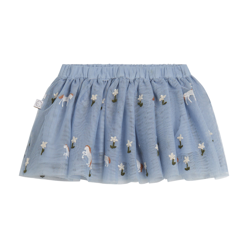 Stella McCartney Kids Tulle Horse Embroidered Skirt