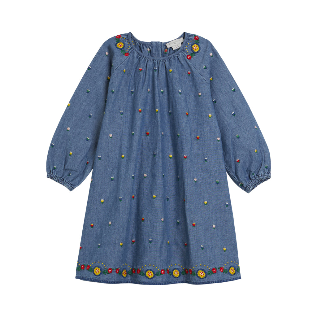 Stella McCartney Kids Mini Tulip Embroidered Woven Dress